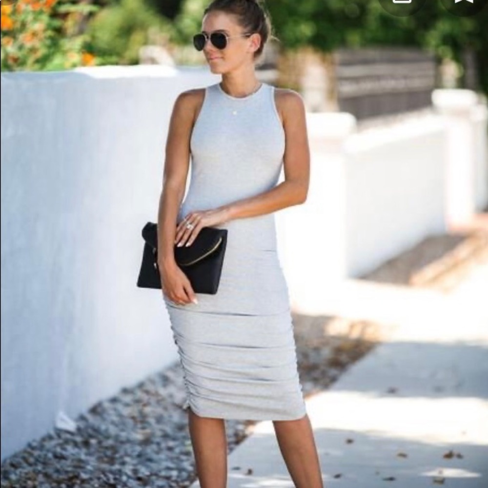 VICI heather gray ribbed tank dress